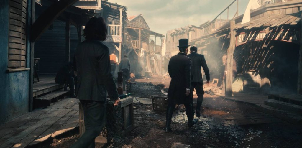 VFX Breakdown image of Warrior Season 3. Sky Replacement, Cleanup and camera projection.